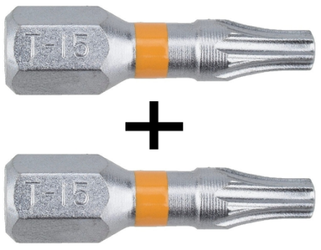 Bit TORX T15 ORANGE Narex - Super Lock, 2 ks