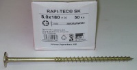 Vrut 8 x 180/100 RAPI-TEC SK, hl. 22 mm, TORX 40