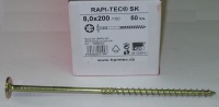 Vrut 8 x 200/100 RAPI-TEC SK, hl. 22 mm, TORX 40